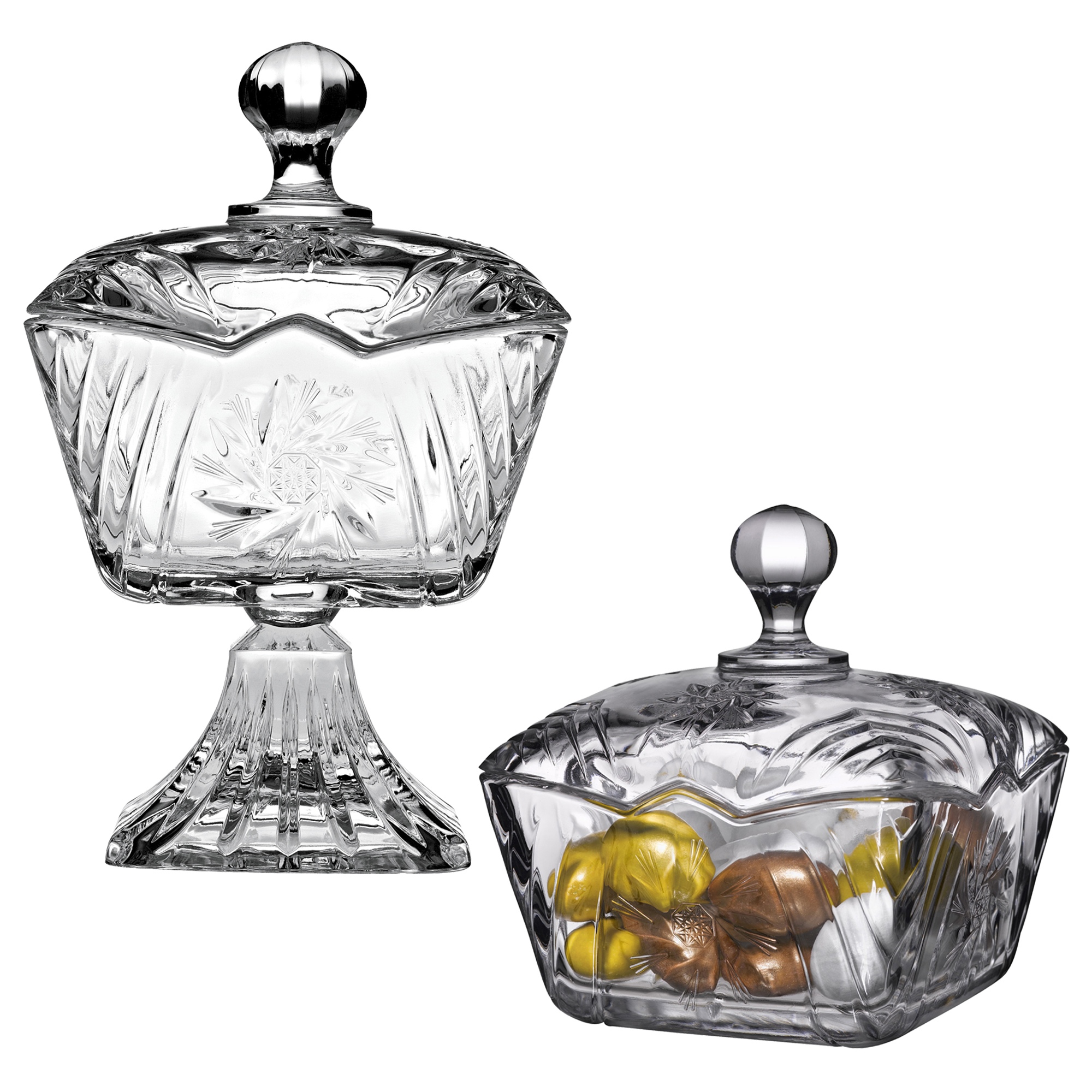 Crystalline Sugar Candy Bowl Sweets Chocolate Gift Serving Dish Without Foot