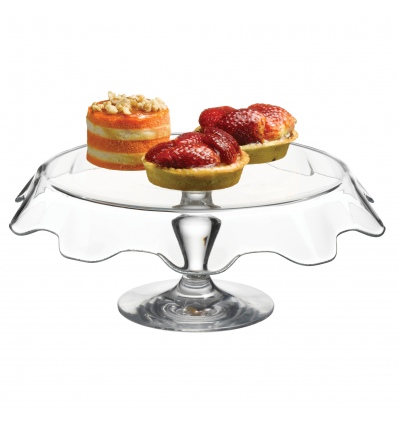 Single Patisserie Glass Footed Serving Plate [95105]