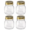 Bormioli Rocco 4 Piece Quattro Stag Gold Lid Round Preserving Jar Set [030631]