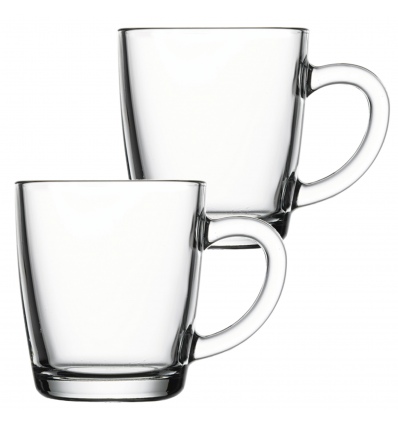 2x Basic Glass Coffee Mugs Sleeve [55531][077096]