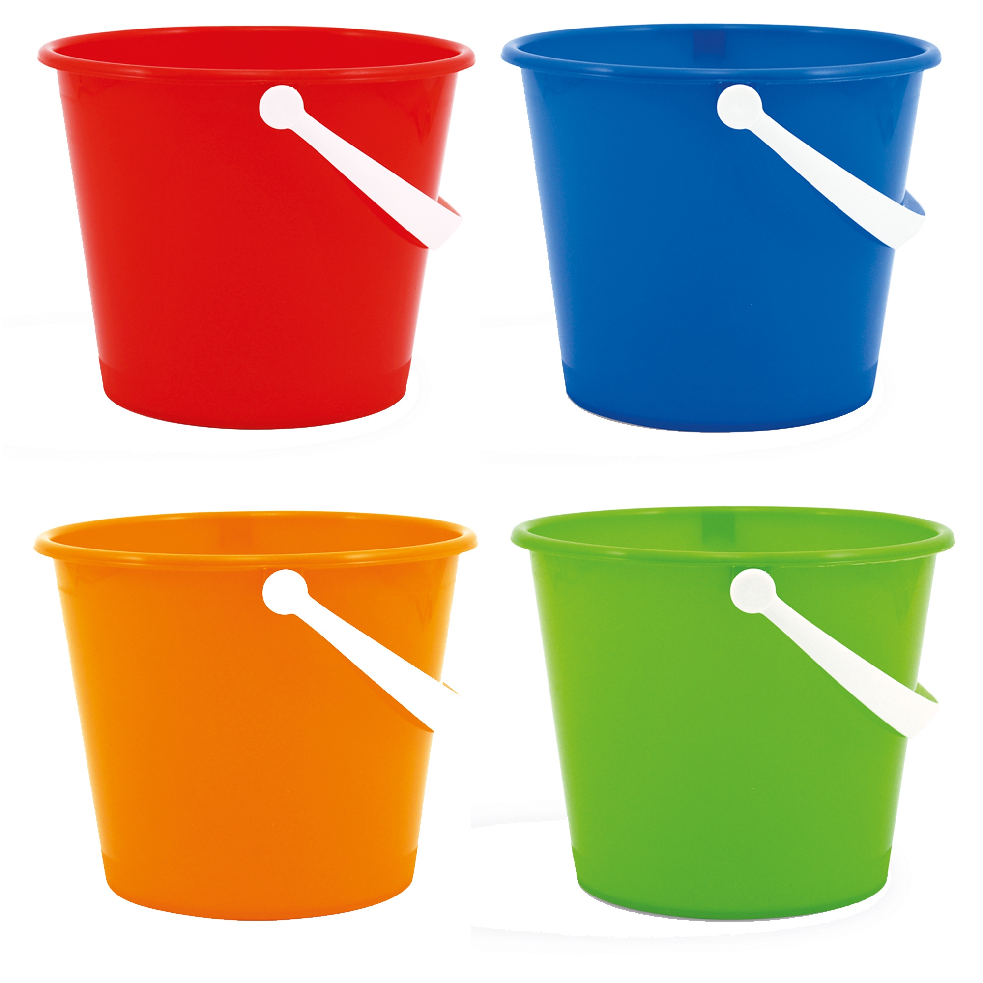 Kids Plastic 22cm Colourful Beach Bucket Play Toy Sandbox Castle Summer