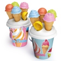 16cm 6 Piece Bucket Beach Ice Cream Set [724][724007][Any Colour]