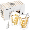 Zak! 2 Melamine 200ml Double Walled Coffee Glasses with 2 Spoons