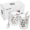 Zak! 2 Melamine 200ml Double Walled Coffee Glasses with 2 Spoons