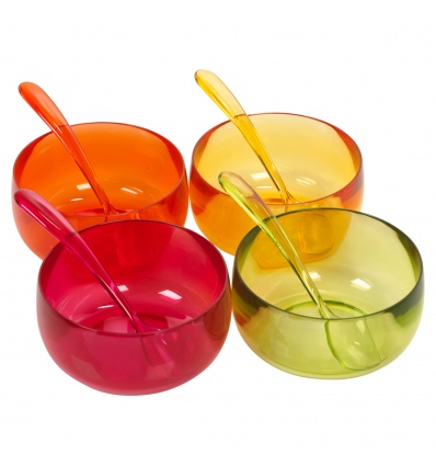 Zak! 8 Piece Multi-Colour Stacking Dessert Bowl & Spoon Set [684450]