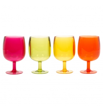 Zak! 4 x 250ml Multi Colour Stacking Stem Wine Glasses [684467]