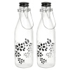 ZAK! 1L Black & White Lily Glass Bottle with Ceramic Clip Lid [768878]