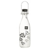 ZAK! 1L Black & White Lily Glass Bottle with Ceramic Clip Lid [768878]