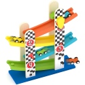 Wooden Race Track Helter Skelter With 4 Cars [813959][AC6653]