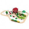 77Pcs Wooden Train & Farm Set For Kids, Toddler 3 to 5 Year-77 Pieces- Kids Friendly Construction Toys Set, Farm Railway Set