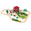 77Pcs Wooden Train & Farm Set For Kids, Toddler 3 to 5 Year-77 Pieces- Kids Friendly Construction Toys Set, Farm Railway Set