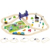 65 Pcs Wooden Train Track & Zoo Play Set-Toddler Boys And Girls 3-5 Years And Up-65 Pieces-Kids Friendly Toy Train Zoo Play Set