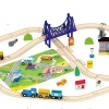 65 Pcs Wooden Train Track & Zoo Play Set-Toddler Boys And Girls 3-5 Years And Up-65 Pieces-Kids Friendly Toy Train Zoo Play Set