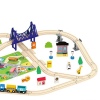 65 Pcs Wooden Train Track & Zoo Play Set-Toddler Boys And Girls 3-5 Years And Up-65 Pieces-Kids Friendly Toy Train Zoo Play Set