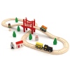 37 Pcs Wooden Train Set -Train Set For Kids, Toddler 3 -5 Years And Up-Kids Friendly Wood Construction Toys Set for Kids
