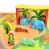 Large Zoo Playset & Wooden Base Table [814208][AC6689]