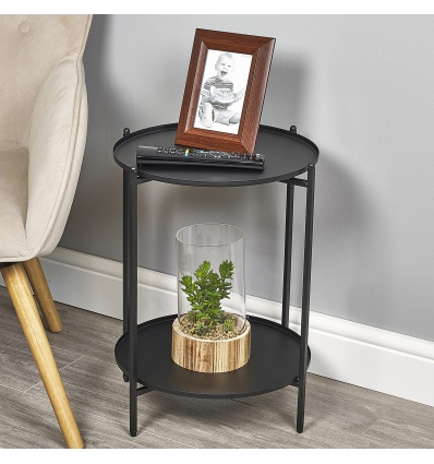 50cm Black Metal Side Table [803754]