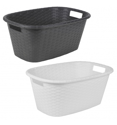 Plastic Rattan Laundry Baskets 60X40X25cm [650900]