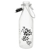 ZAK! 1L Black & White Lily Glass Bottle with Ceramic Clip Lid - Pack of 2