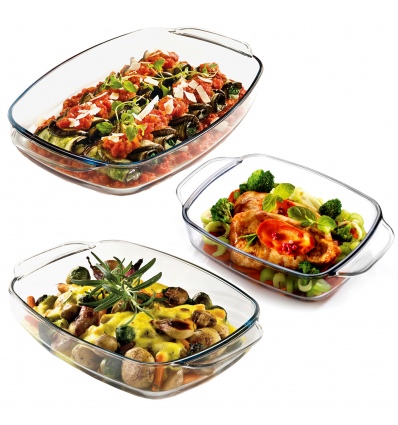 3 PCS Glass Oven Dish Set [208362]