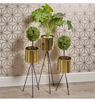 Golden Metal Flower Pots