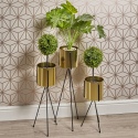 Golden Metal Flower Pots