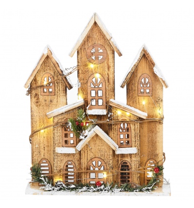 40cm Christmas House with LED Lights [107436]