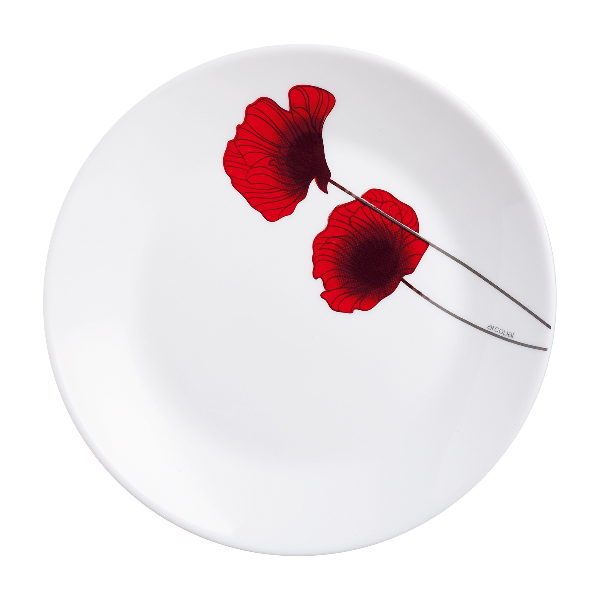 Arcopal By Luminarc Bertille 18pc Opal Glass Flower Dinner Set