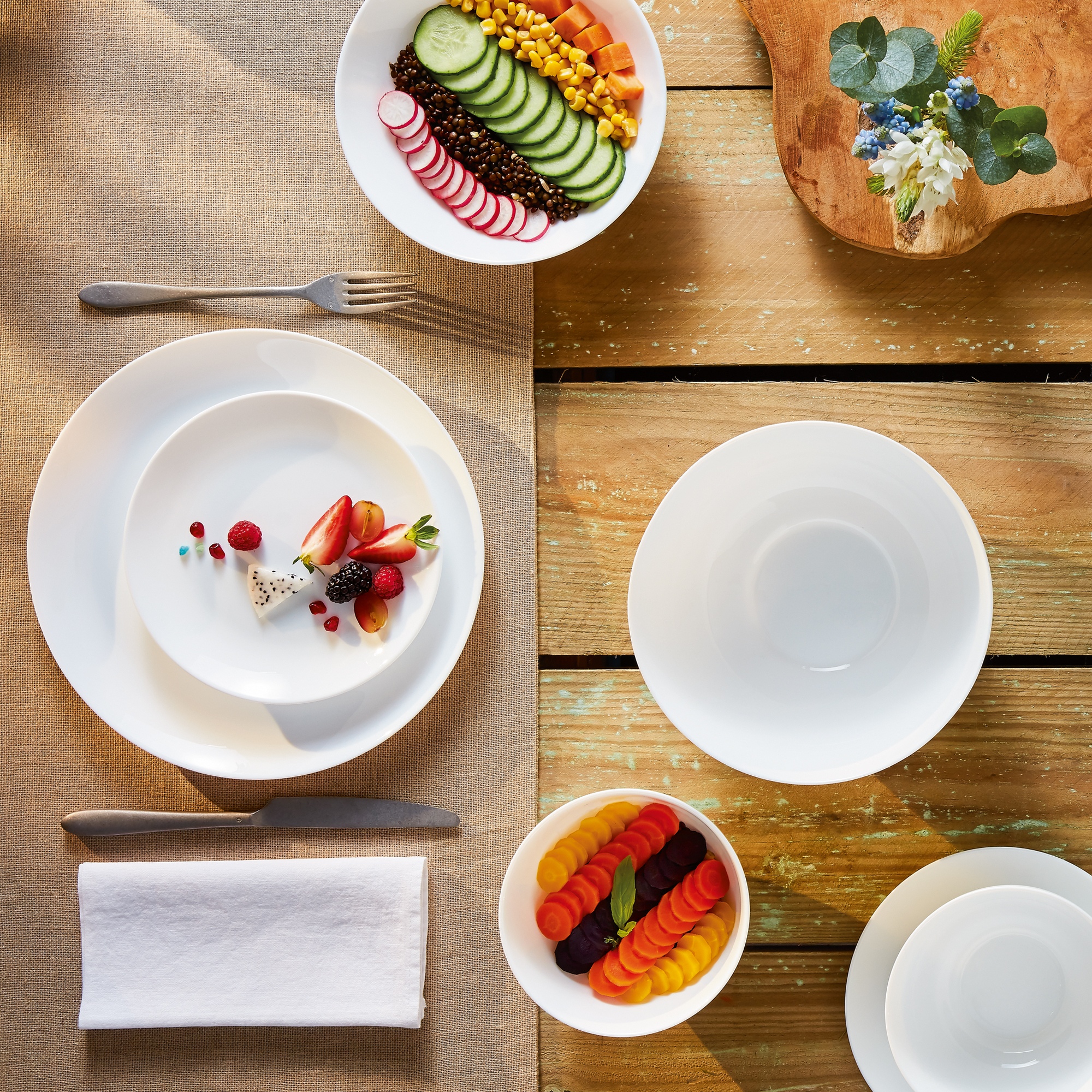 Luminarc Diwali Grey Marble 18pc 19pc Opal Glass Dinner Set Dinnerware