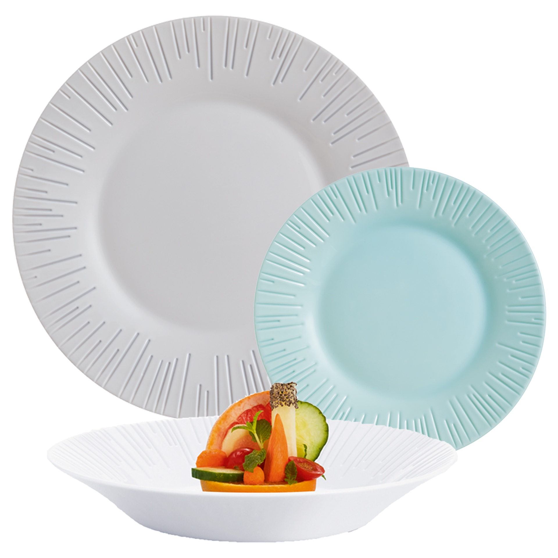 Luminarc Luminis 18pc Opal Glass Dinner Set Dinnerware Modern Summer