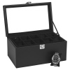 Black Faux Leather 20 Watches Storage Box