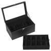 Black Faux Leather 20 Watches Storage Box