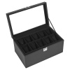 Black Faux Leather 20 Watches Storage Box