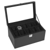 Black Faux Leather 20 Watches Storage Box