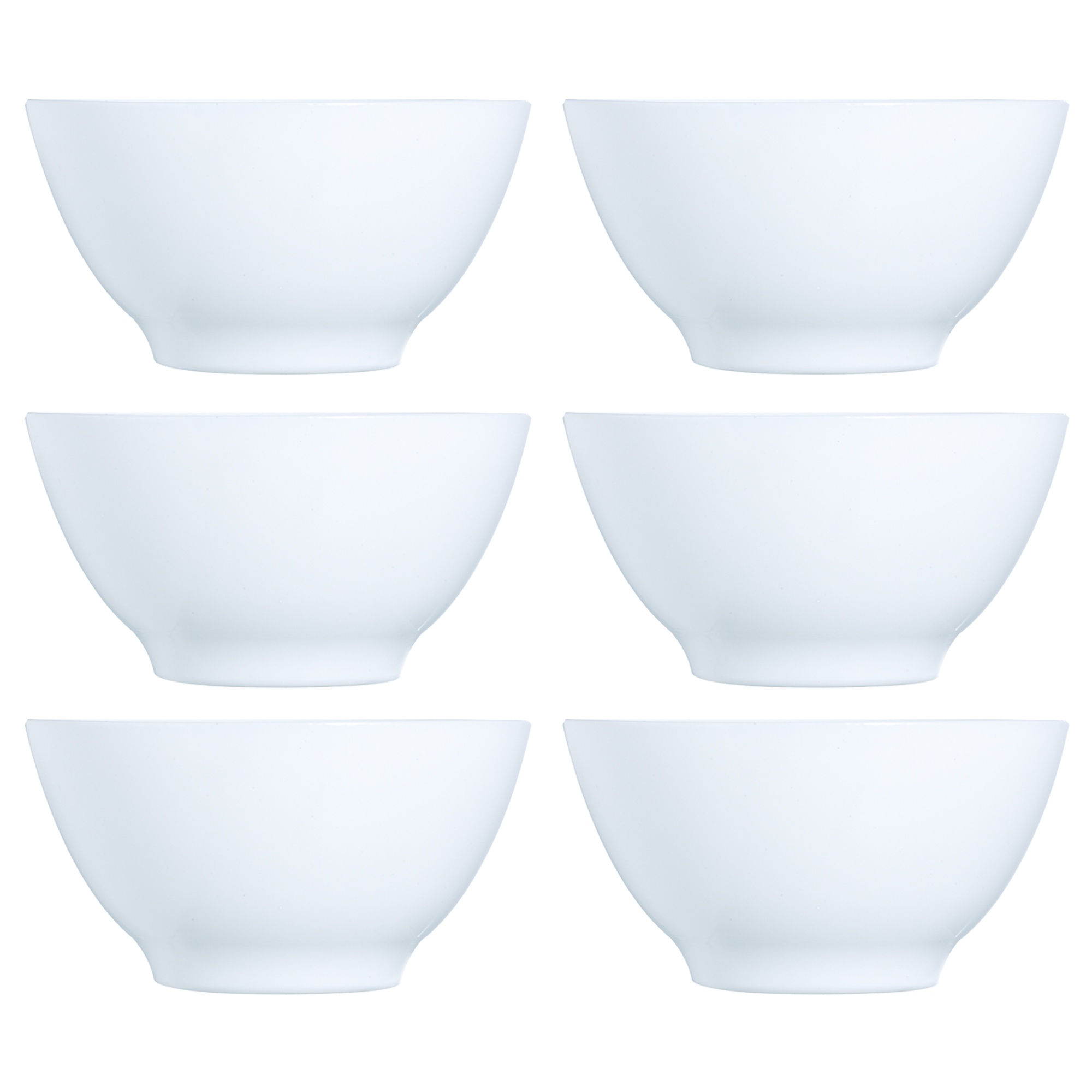 6x Luminarc 500ml Opal Glass White Cereal Bowl Breakfast Microwave Safe