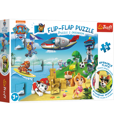 Puzzles - "Puzzles 36 Flip-flap" - Paw Patrol on vacation / Viacom PAW Patrol [14308]