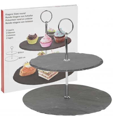 2 Tier Slate Cake Stand [022192]