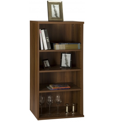 Four Shelf Bookcase Wall Mountable Unit - Walnut [8065/29]
