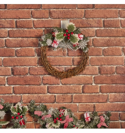 30cm Nordic Designed Rattan Christmas Wreath [416537]