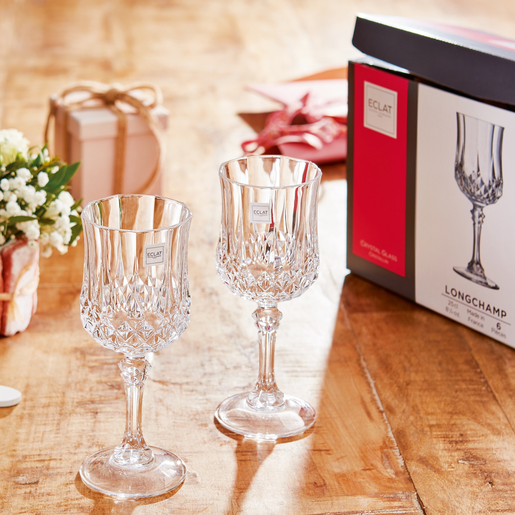 Eclat Cristal d'Arque Longchamp Red Or White Wine Stemmed 250ml Crystal