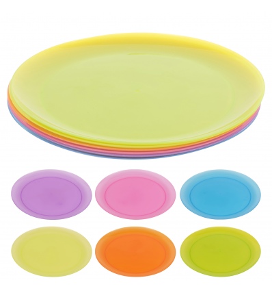 6 PCS Colourful Plastic Plate Set [538956]