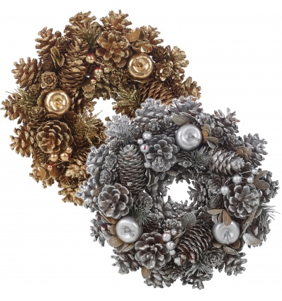 Glitter Pinecone Wreath 26cm