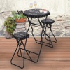 3pc Metal Bar Table With Stools Set [403361]