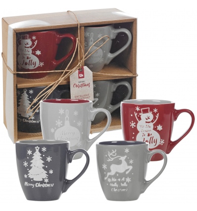 4 Pc Stoneware Mug Set [127922]