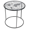 2 Nesting Side Tables with World Map 40cm Black [537295]