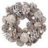 Christmas Wreath With Pinecones, Leaves And Berries