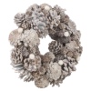 Christmas Wreath With Pinecones, Leaves And Berries