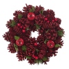 Christmas Wreath With Pinecones, Leaves And Berries