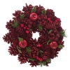 Christmas Wreath With Pinecones, Leaves And Berries