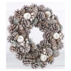 Christmas Wreath With Pinecones, Leaves And Berries